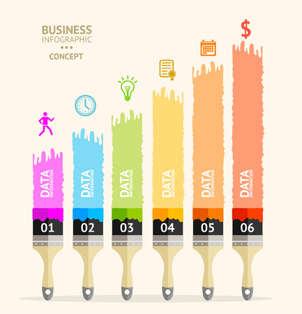 Vector illustration business brush infographics for business, finance. vertical stripes. Flat Designのイラスト素材