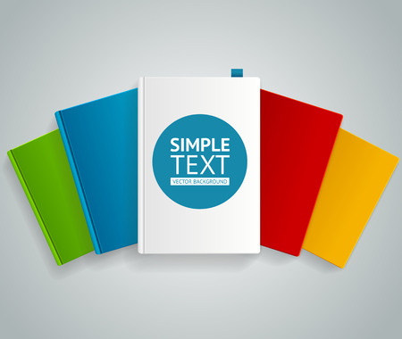 Vector illustration colorful book concept isolated on grey background. place for your textのイラスト素材