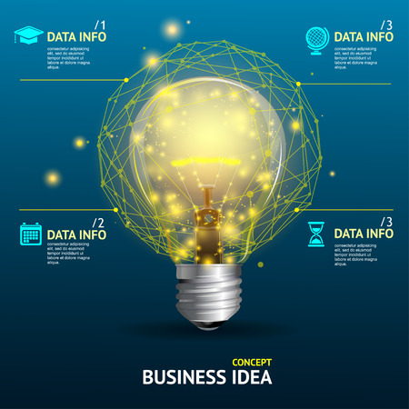Vector illustration business idea concept, illuminated lampのイラスト素材