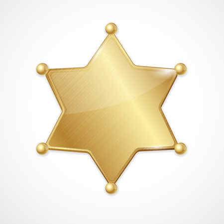 Vector illustration golden sheriff badge star  blankのイラスト素材