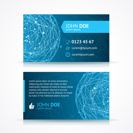 Vector Illustration abstract blue sphere business card templateのイラスト素材