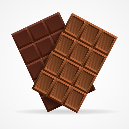 Vector illustration Dark and Milk Chocolate Bar isolated on a white background.のイラスト素材