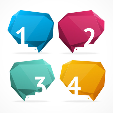 Vector illustration Geometric Bubble Text Menu Numberのイラスト素材