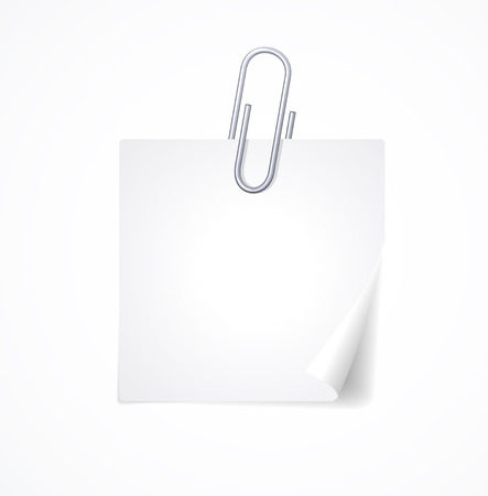 Vector illustration Metal Paper Clip and Paper emptyのイラスト素材