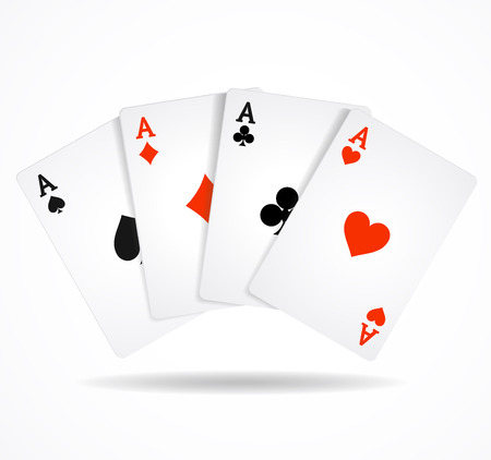 Vector illustration Playing Poker Cards. Winning poker hand