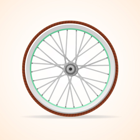 Vector illustration Bicycle vintage wheel isolated on white background.のイラスト素材