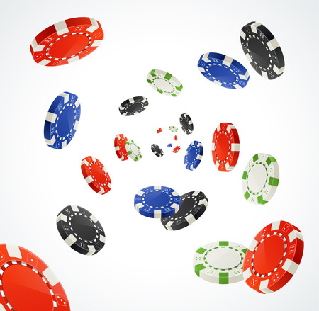 Vector illustration Pocker Chips Rain Winner Concept isolated on white. Gambling Chips for your designs Vector illustration Pocker Chips Rain Winner Concept isolated on white. Gambling Chips for your designs
