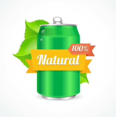 Aluminum Can Natural Concept. Concern about the Environment. Vector illustrationのイラスト素材