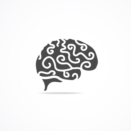 Brain Icon Isolated On Background. Mind and Science. Vector illustrationのイラスト素材