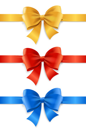 Satin Ribbon Set for Gift.. Vector illustrationのイラスト素材