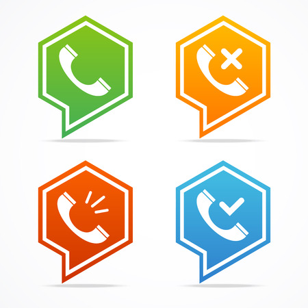 Phone Icon Set  for Website or App. Vector illustrationのイラスト素材
