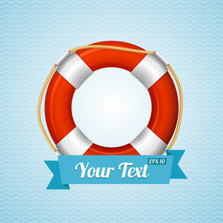 Life Bouy Background Sailor With Space For Your Text. Vector illustrationのイラスト素材