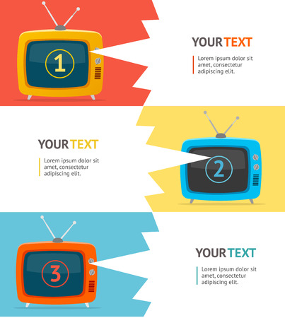 Tv Option Banner. Flat Design. Vector illustrationのイラスト素材