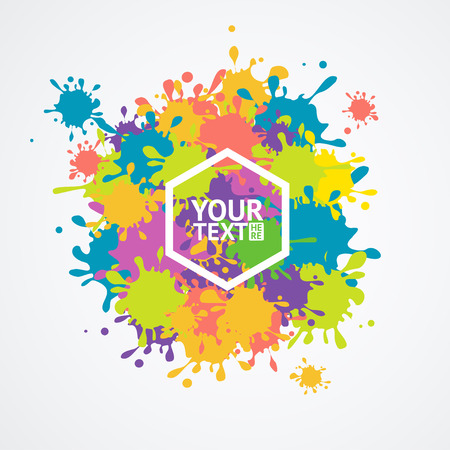 Colorful Drop Blot In The Center Background. Vector illustrationのイラスト素材