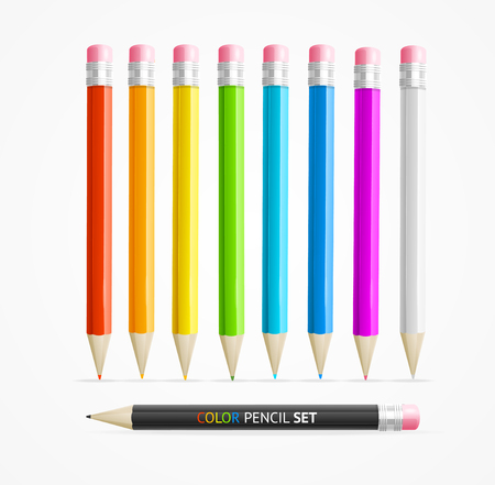 Color Pencil Set. Office Supplies. Vector illustrationのイラスト素材