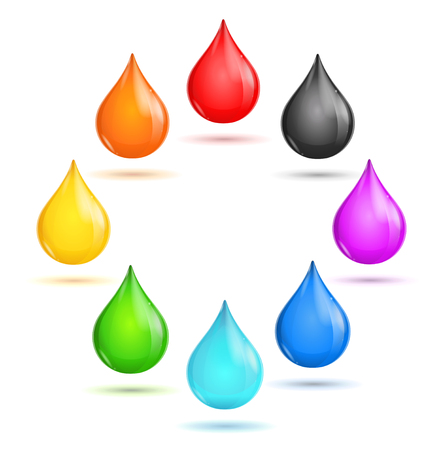 Glossy Drop Rainbow Set in The Circle. Vector illustrationのイラスト素材