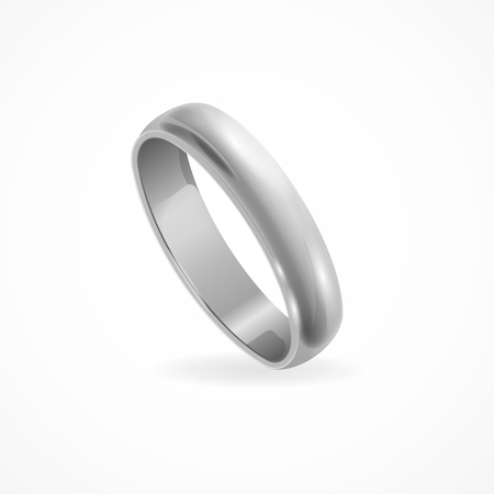 Shining Silver Ring. Symbolic Jewelry. Vector illustrationのイラスト素材