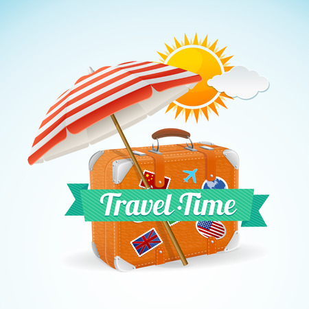 Travel Concept Banner Card. Summer Vacation. Vector illustrationのイラスト素材