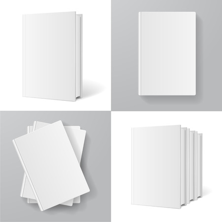 Books Templates Set for Design and Branding on White and Grey Background. Vector illustrationのイラスト素材