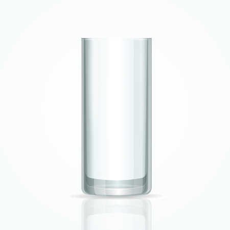 Transparent Glass for Liquid and Beverage Isolated on White Background. Vector illustrationのイラスト素材