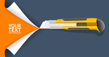 Knife Cut Paper. Image for Business. Vector illustrationのイラスト素材