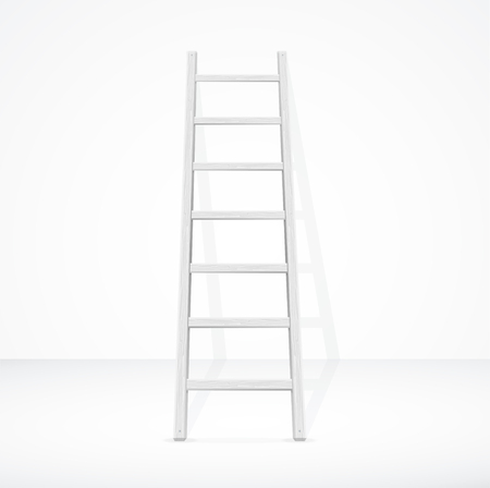 Realistic White Stairs and Wall. Working Equipment. Vector illustrationのイラスト素材