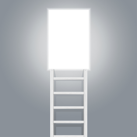 Stairs and Door. Concept of Growth, Development, Ideas for Business. Vector illustrationのイラスト素材