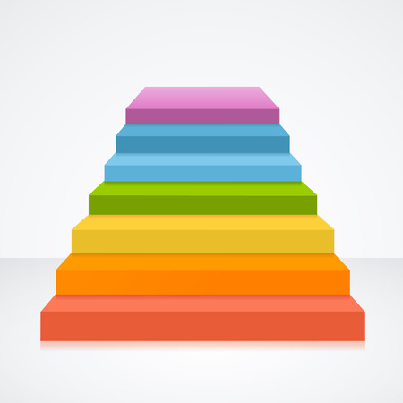 Stairs in Rainbow Colors. Concept Of Creative Growth. Vector illustrationのイラスト素材