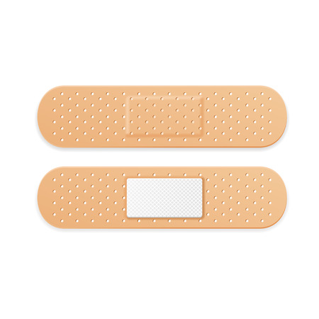 Aid Band Plaster Strips Set. Vector illustrationのイラスト素材