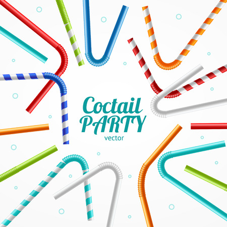 Coctail Party Flyer Banner or Card for Menu Cafes and Clubs. Vector illustrationのイラスト素材