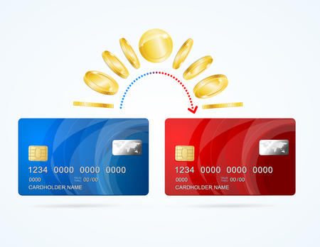 Card to Card Money Transfer Concept.のイラスト素材