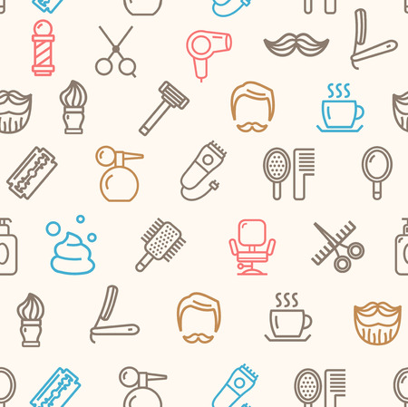 Barber Shop Pattern Background. Vectorのイラスト素材