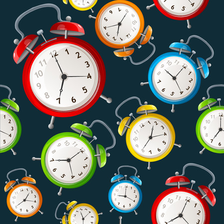 Alarm Clock Pattern Background. Vectorのイラスト素材