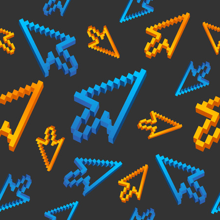 Computer Cursor Arrows Vintage Pattern Background. Vectorのイラスト素材