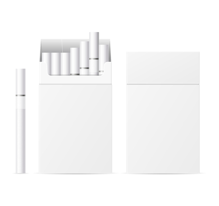 Realistic Template Blank White Cigarette Pack. Vectorのイラスト素材
