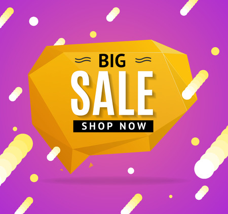 Sale Concept Label Flyer Card Origami Style Bubble Speech. Vectorのイラスト素材