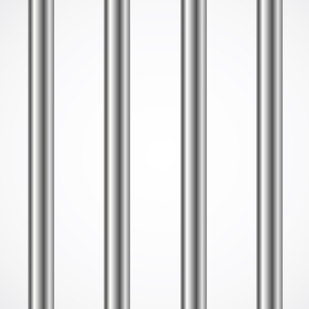 Vector Steel Prison or Jail Bars Isolated on White.のイラスト素材