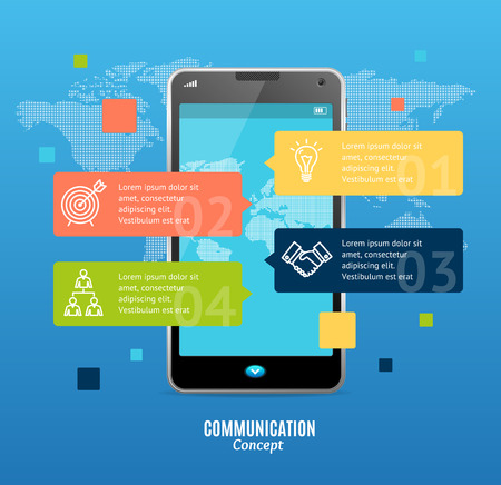 Realistic 3d Messenger Communication Concept Smartphone Chatting with Chat Bot. Vectorのイラスト素材