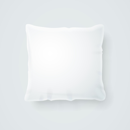Realistic detailed 3d template blank white pillow mock up vector illustrationのイラスト素材