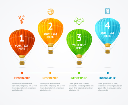 Business Infographic Hot Air Banner Card. Vectorの写真素材