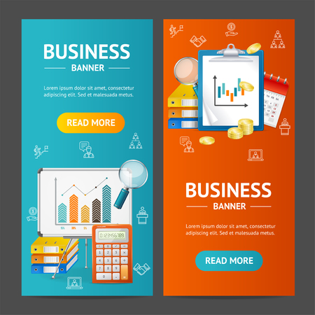 Business Banner Vecrtical Set. Vectorのイラスト素材