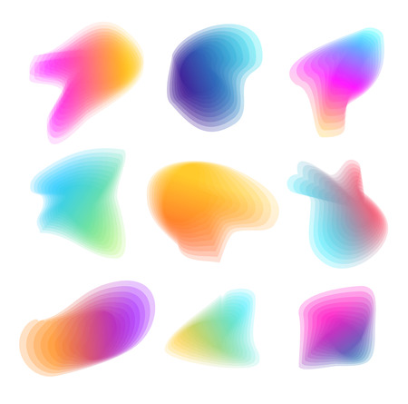 Abstract Colorful Shapes Set Design Concept. Vectorのイラスト素材