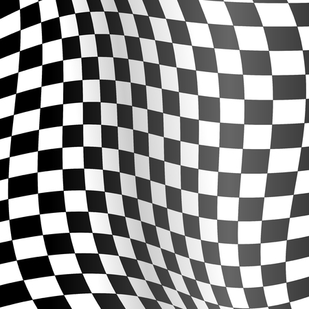 Realistic Detailed 3d Checkered Racing Wavy Flag Card Background for Competition Motocross and Rally Sport. Vector illustrationのイラスト素材