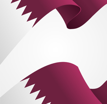 Realistic 3d Detailed Qatar Flag Background with Empty Place for Your Text. Vector illustration of Qatari Cardのイラスト素材