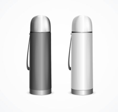 Realistic Detailed 3d White and Black Blank  Template Mockup Set. Vectorのイラスト素材