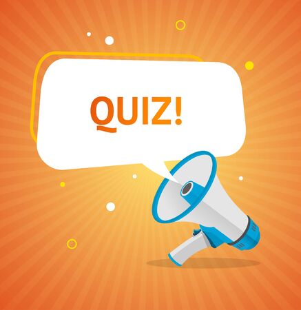 Cartoon Color Quiz Concept Banner Card. Vectorのイラスト素材