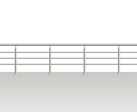 Realistic Detailed 3d Metal Modern Balcony or Terrace. Vectorのイラスト素材