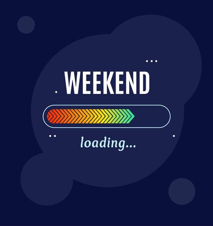 Weekend Loading Business Concept Poster Card. Vectorのイラスト素材