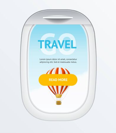 Realistic Detailed 3d Travel and Tourism Banner Card Vertical.のイラスト素材