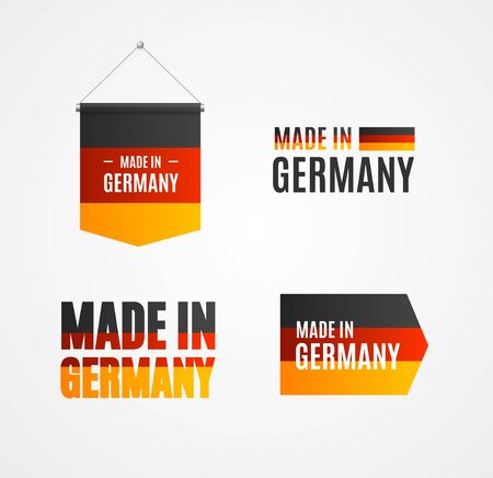 Realistic Detailed 3d Made in Germany Sign Set. Vectorのイラスト素材